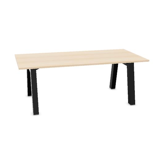 Hybrid table low 200cm (Worktop Width: 100 cm | Worktop Colour: Bleached oak | Leg Colour: Zwart (RAL 9005))