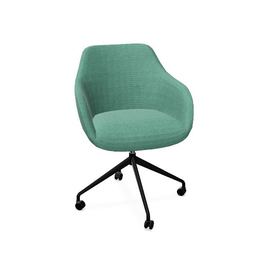 Rome Chair 
Swivel wheels (Range: Rhapsody | Colour: 602 | Priceclass: Fabric range 1 | Frame colour: Black)