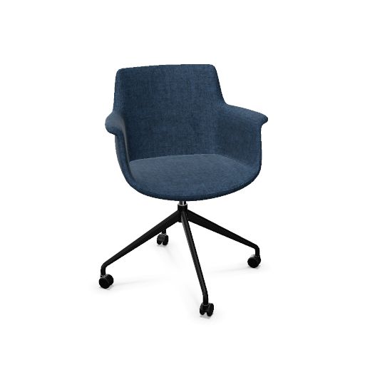 York Chair Swivel-wheels (Range: 4 - Harmony | Colour: 602 | Priceclass: Fabric range 1 | Frame colour: Black)