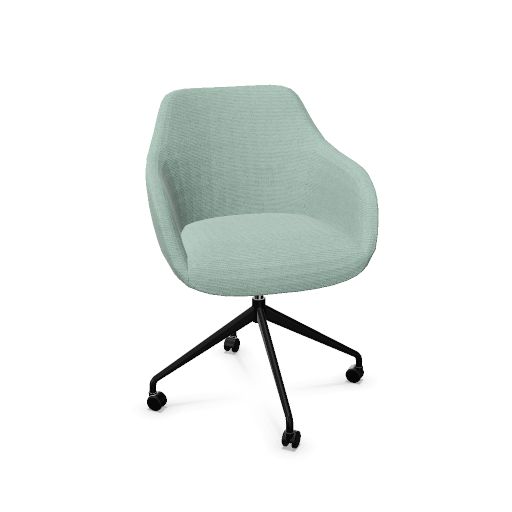 Rome Chair Swivel wheels (Range: 9 - Rhapsody | Colour: 600 | Priceclass: Fabric range 1 | Frame colour: Black)