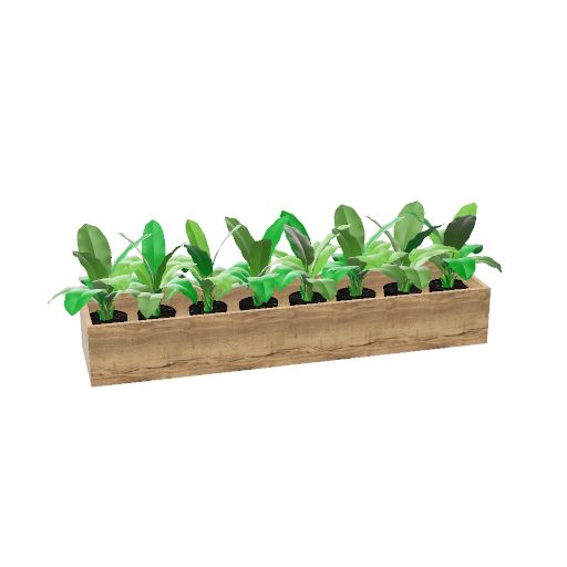 Plantenbak opzetunit voor kast 200 x 50 (Planten weergeven: Ja | Kleur: DF - Halifax Eiken)
