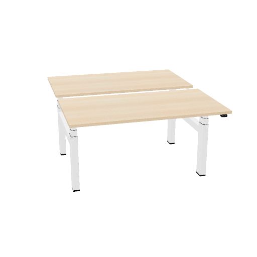140X75cm + 140X75cm (duo desk) (Top color: Bleached Oak | Leg Colour: White)