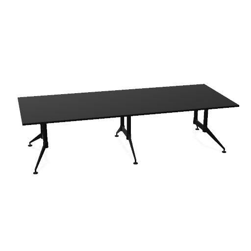 Conferenza 120x300 (Bladdecor: 0Z - Zwart | Poot kleur: Zwart)