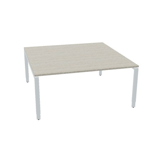 Meeting 160x160cm (Bladdecor: CN - Ril eiken | Hoogte verstelbaar: Hoogte verstelbaar | Pootkleur : Zilver)