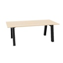 Hybrid table low 200cm (Worktop Width: 100 cm | Worktop Colour: Bleached oak | Leg Colour: Zwart (RAL 9005))