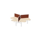 Wing 120 cm (3x) (Bladdecor: Gebleekt eiken | Pootkleur : Wit | Screen Type: MW - MyScreen wide (120cm) | Hoogte : 60cm | Framekleur : Geen kleur | Range: Rhapsody | Kleur: 301)