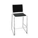 Hi Pep! Kruk (Framekleur : Chroom (2) | Kunststof kleur : 5 Wit | Stoffering : Opdekstoffering zitting en rug | Stofsoort : 29 Advantage Zwart (prijsgroep 1) | Stofkleur : 01 Zwart (AD055))